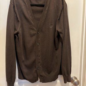 Chaps Dark Brown Cardigan, #645, XL/TG/EG